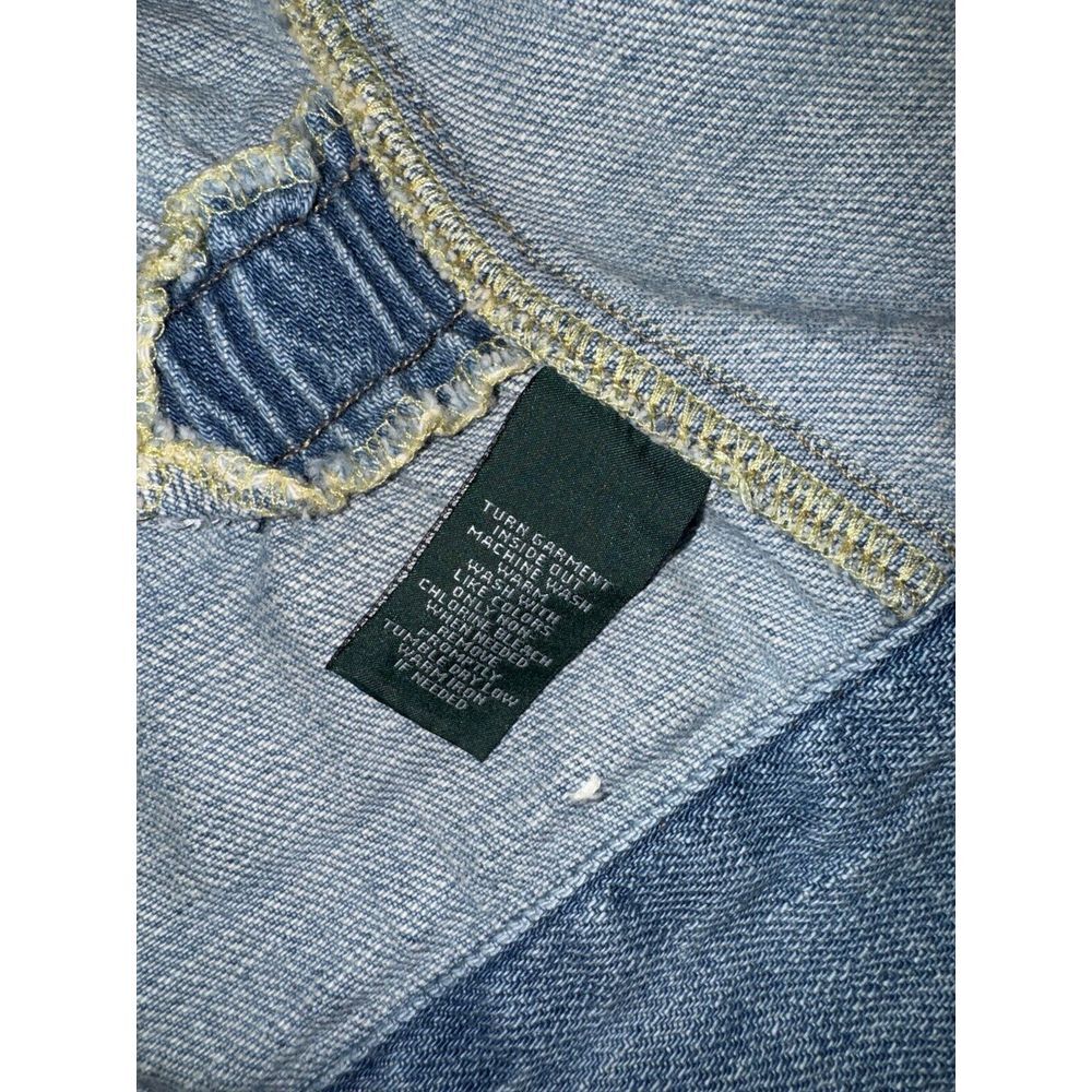 LRL Ralph Lauren Jacket XL Blue Denim Cotton Trucker Patchwork Hearts Libra Vine - Picture 13 of 15